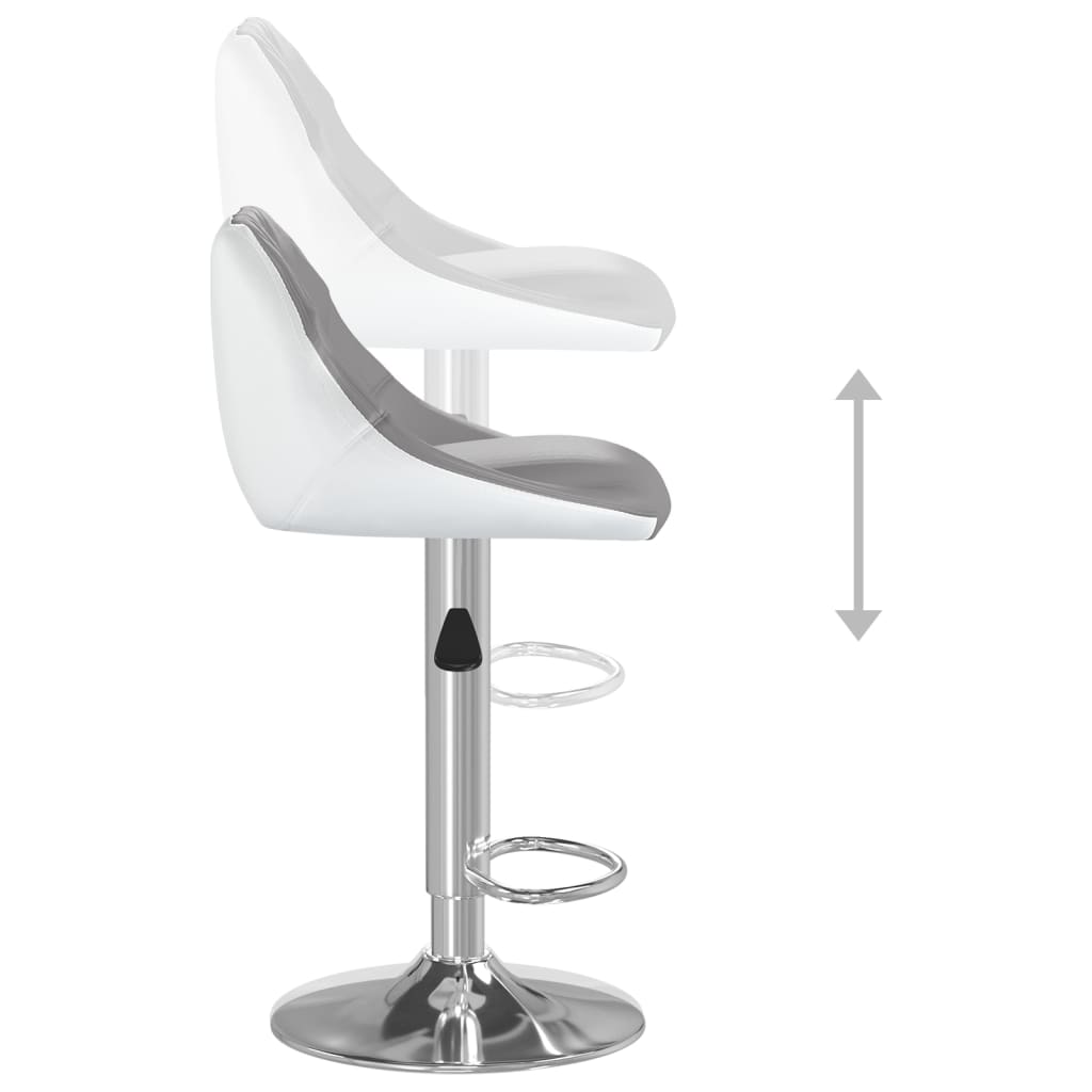 vidaXL barstole 2 stk. kunstlæder grå og hvid