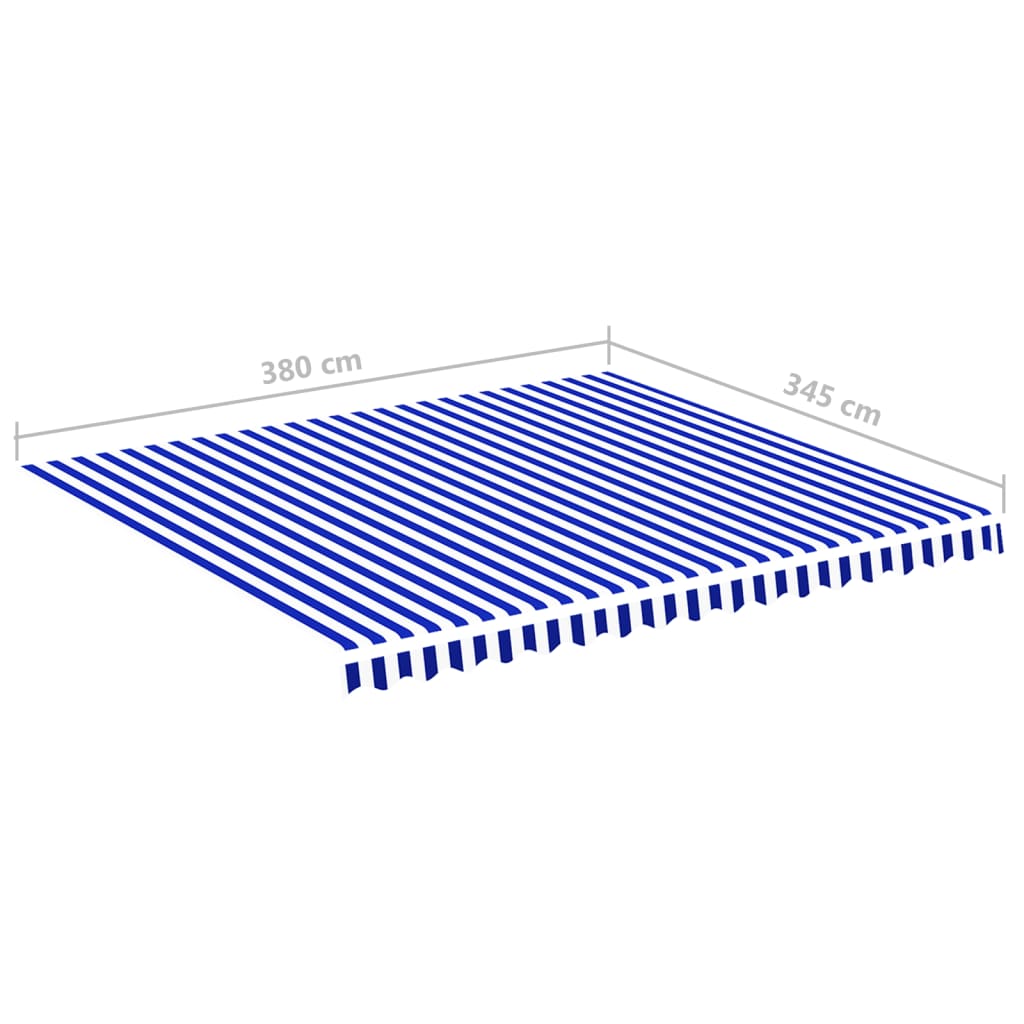vidaXL udskiftningsdug til markise 4x3,5 m blå og hvid