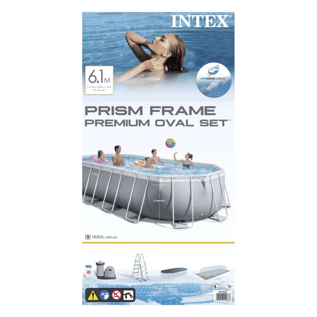 Intex Prism Frame swimmingpoolsæt 610x305x122 cm oval 26798GN