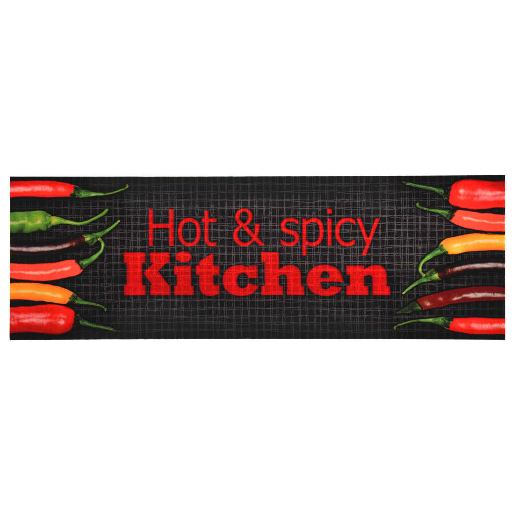 vidaXL vaskbar køkkenmåtte 60x180 cm Hot&Spicy-print