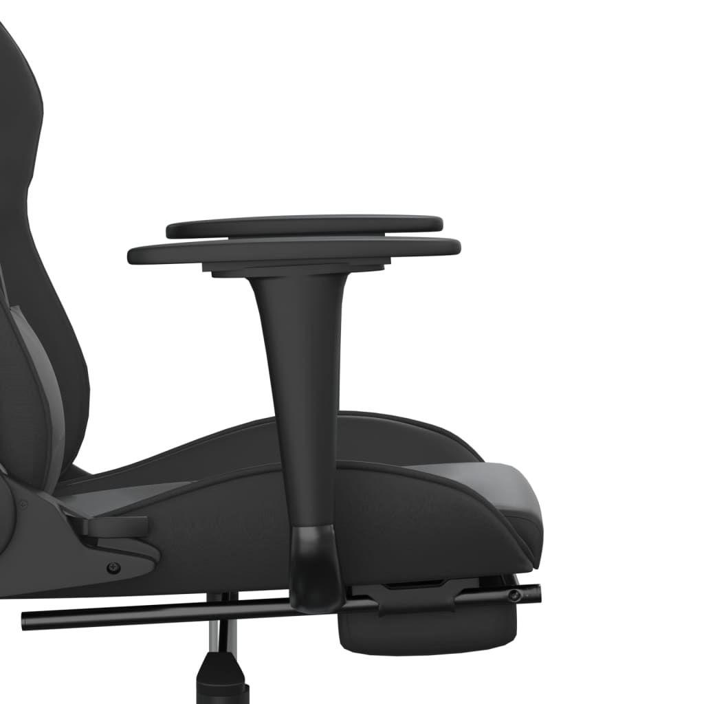 vidaXL gamingstol med fodstøtte kunstlæder sort