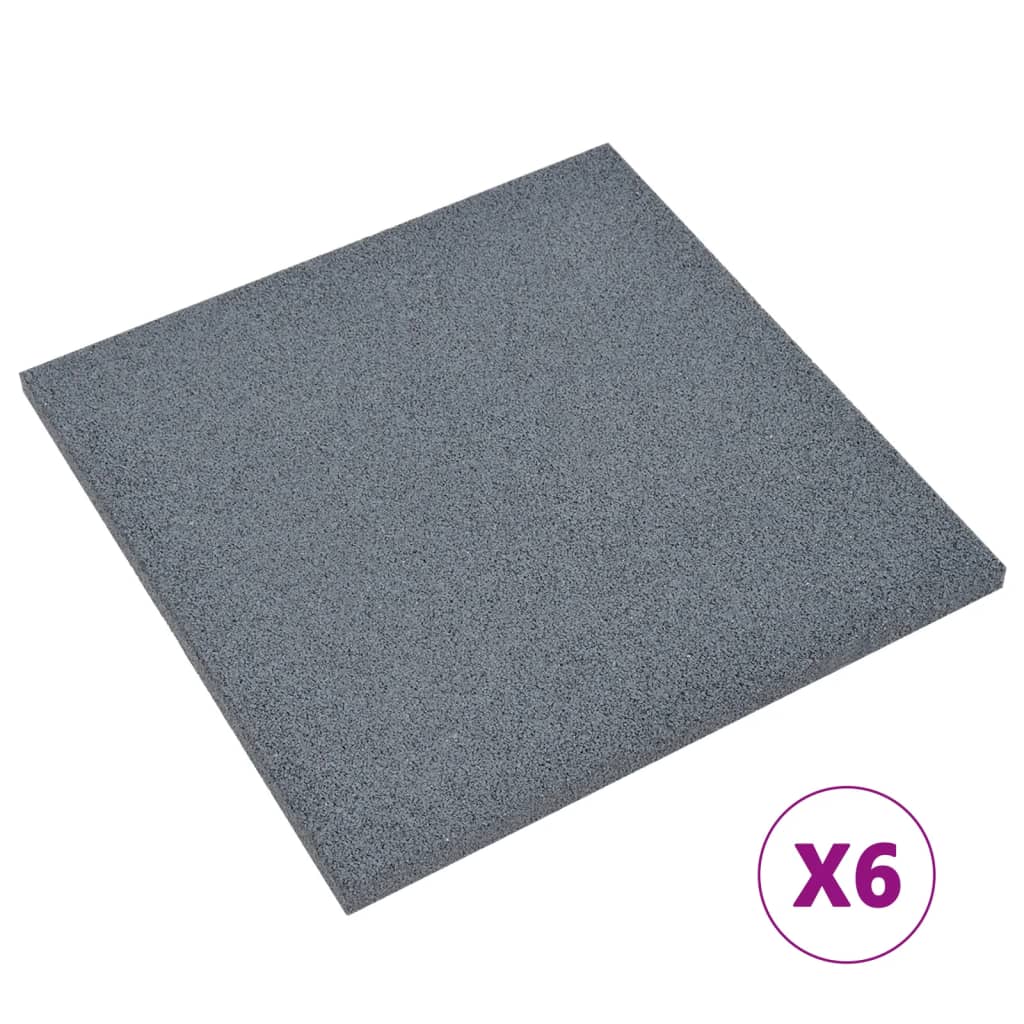 vidaXL faldfliser 6 stk. 50x50x3 cm gummi grå