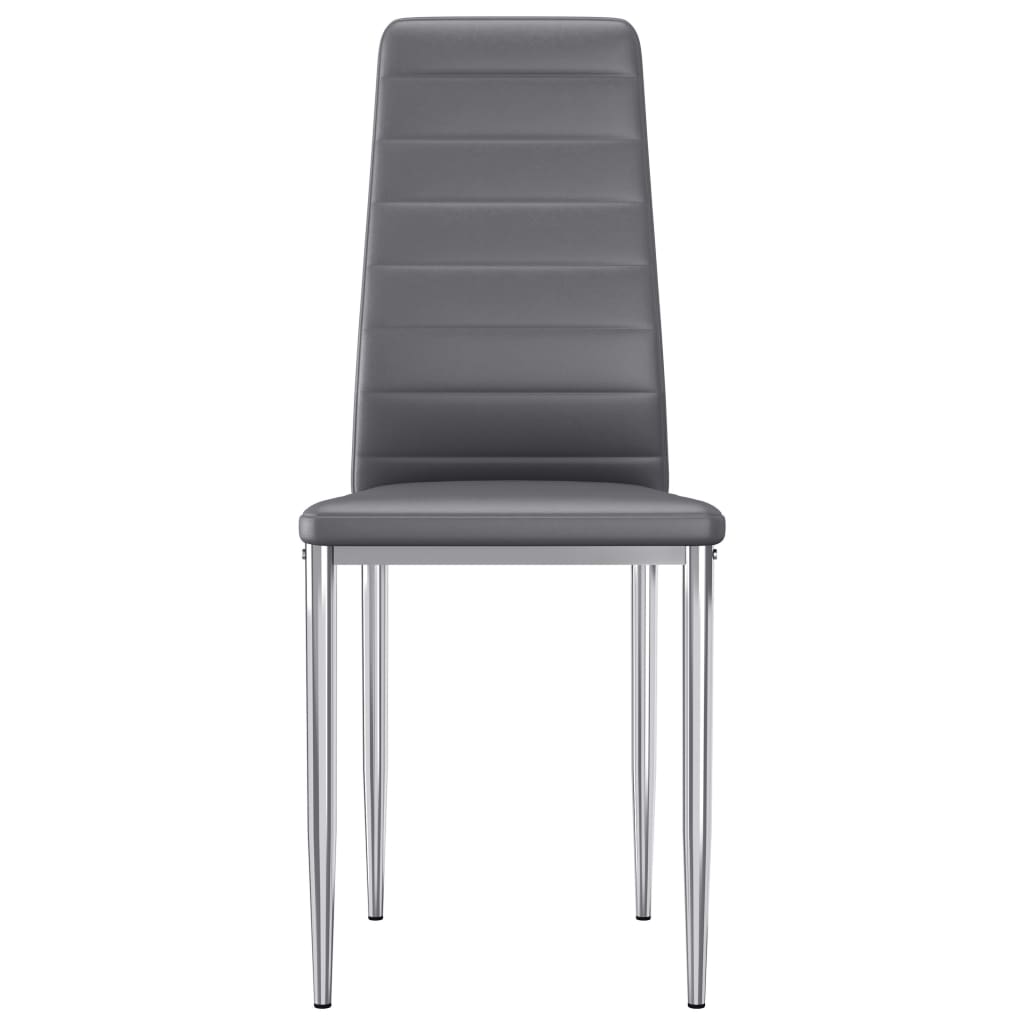 vidaXL spisebordsstole 4 stk. grå kunstlæder