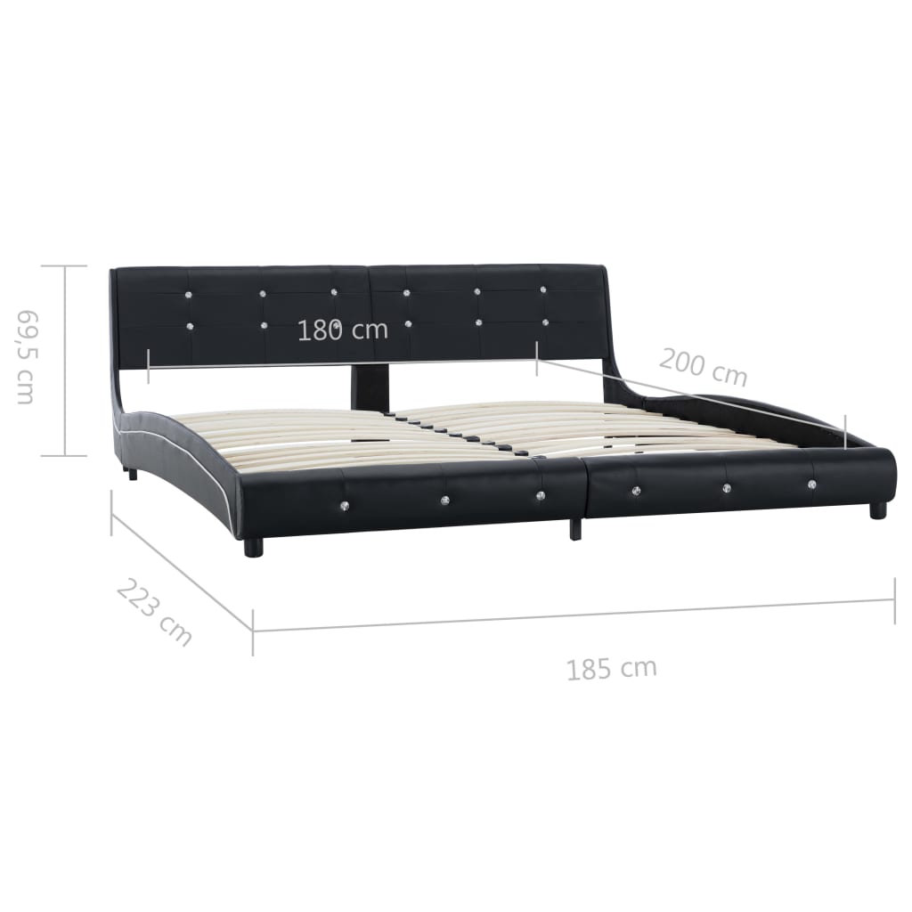 vidaXL seng med madras 180 x 200 cm kunstlæder sort