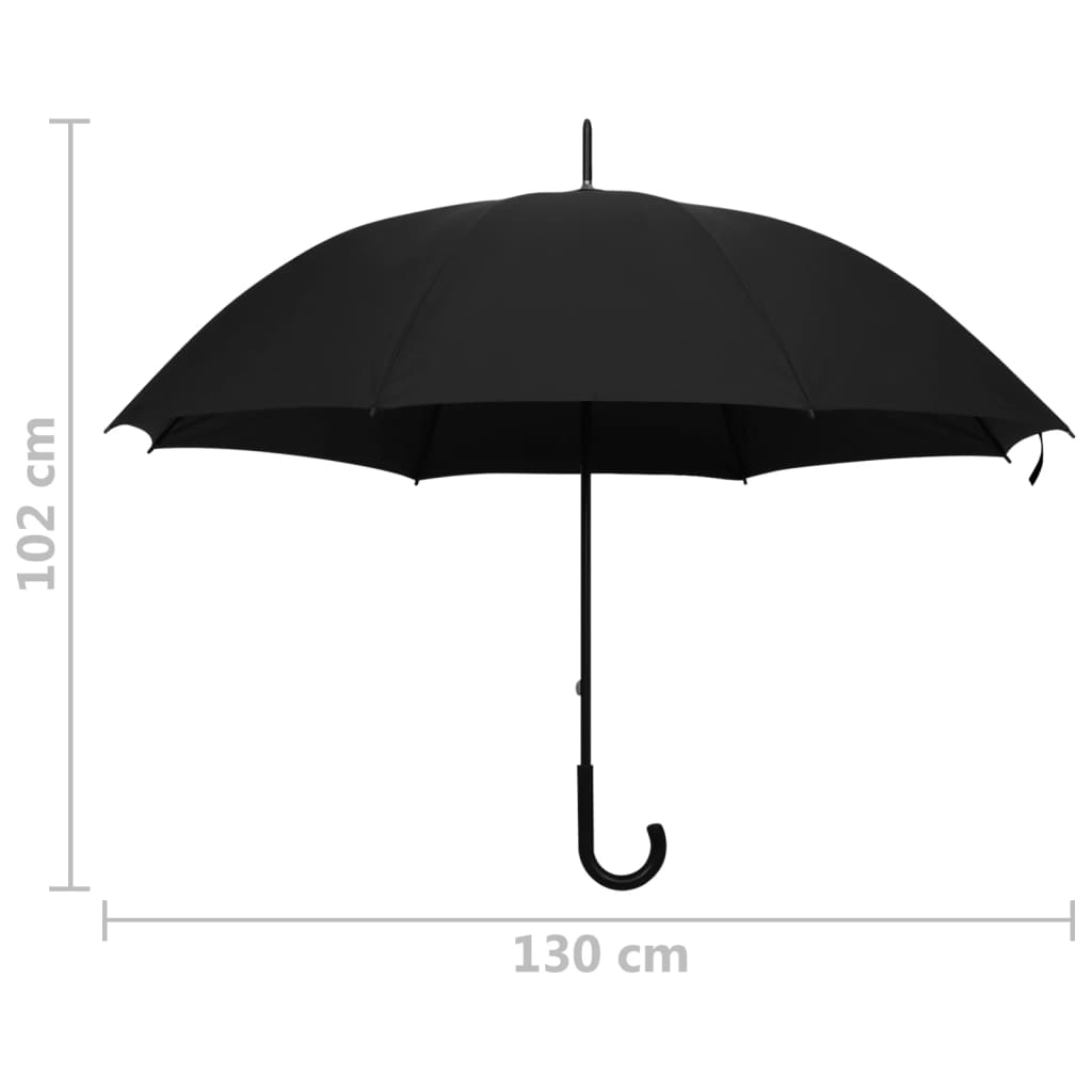 vidaXL paraply 130 cm sort
