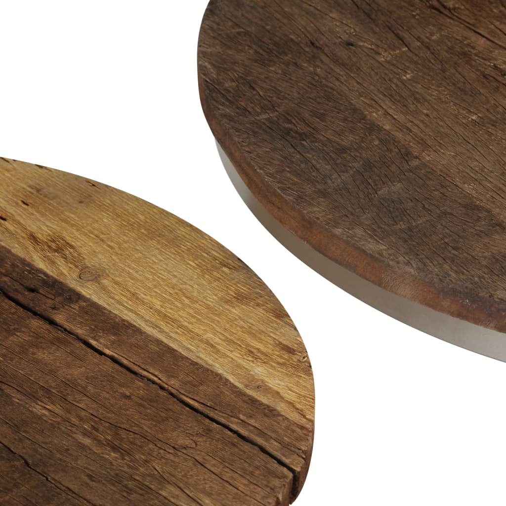 vidaXL sofabordssæt i 2 dele genanvendt træ og stål