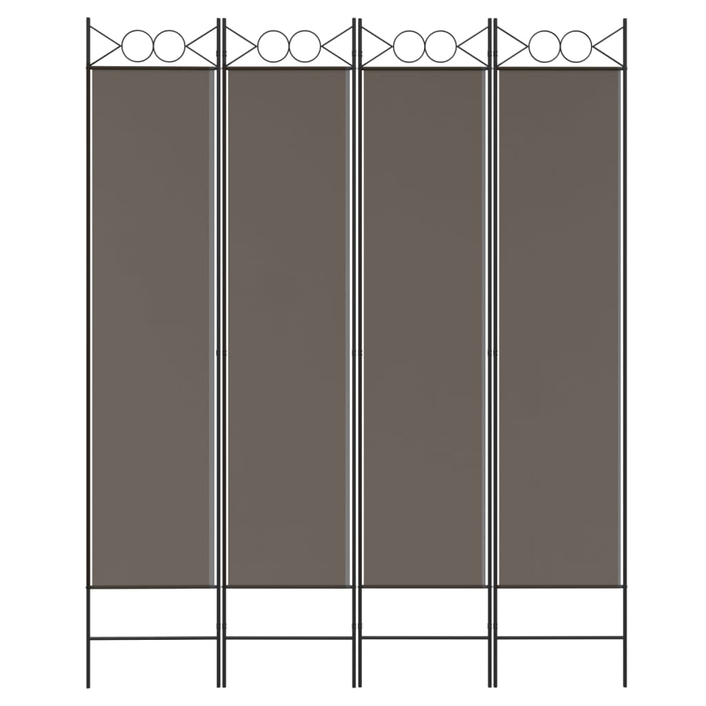 vidaXL 4-panels rumdeler 160x220 cm stof antracitgrå