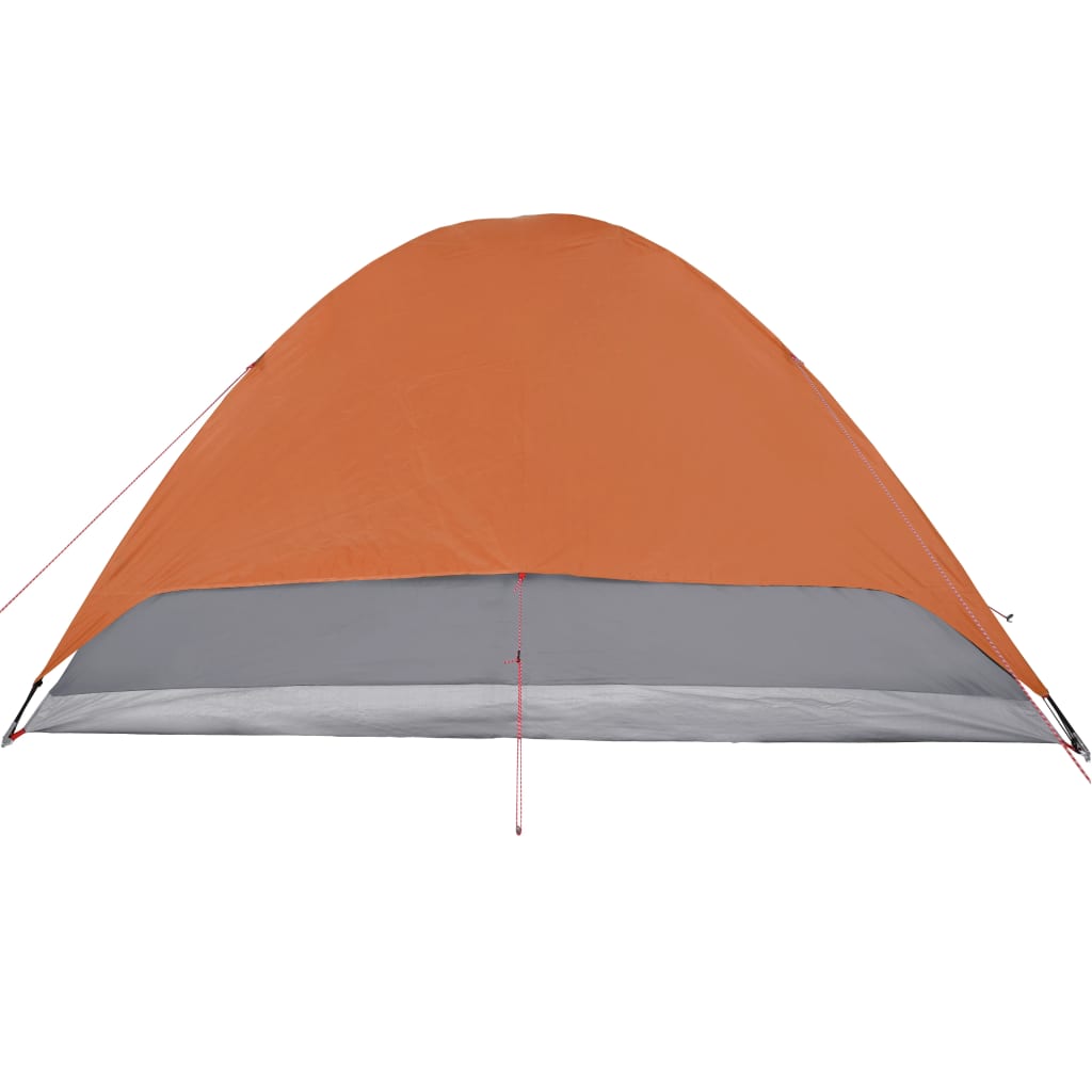 vidaXL 6-personers campingtelt vandtæt kuppel grå og orange