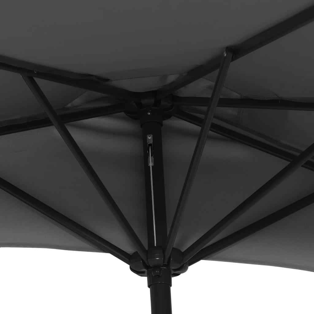 vidaXL balkonparasol med aluminumsstang antracitgrå 300 x 155 cm halv