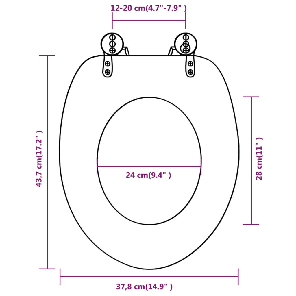vidaXL toiletsæder med låg 2 stk. gammelt trædesign MDF
