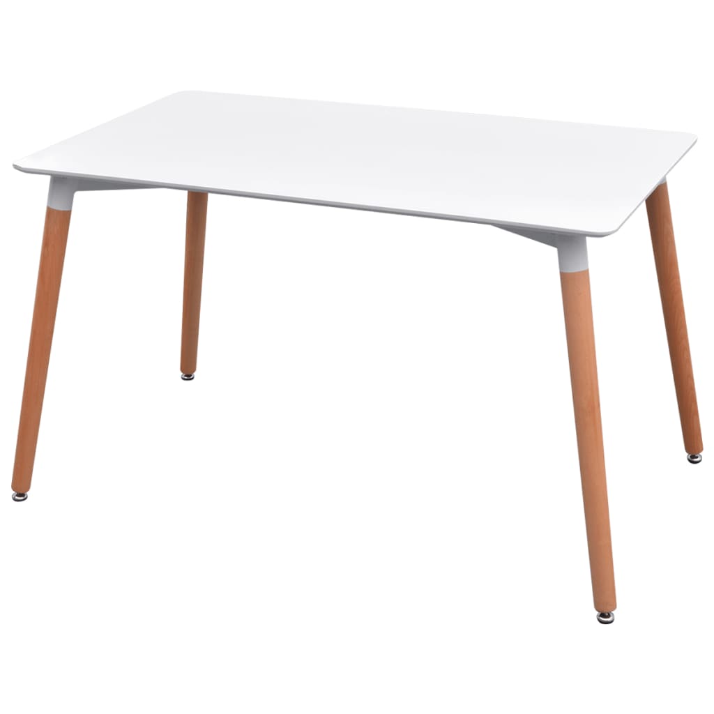 vidaXL spisebords- og stolesæt i syv dele i hvid og lysegrå