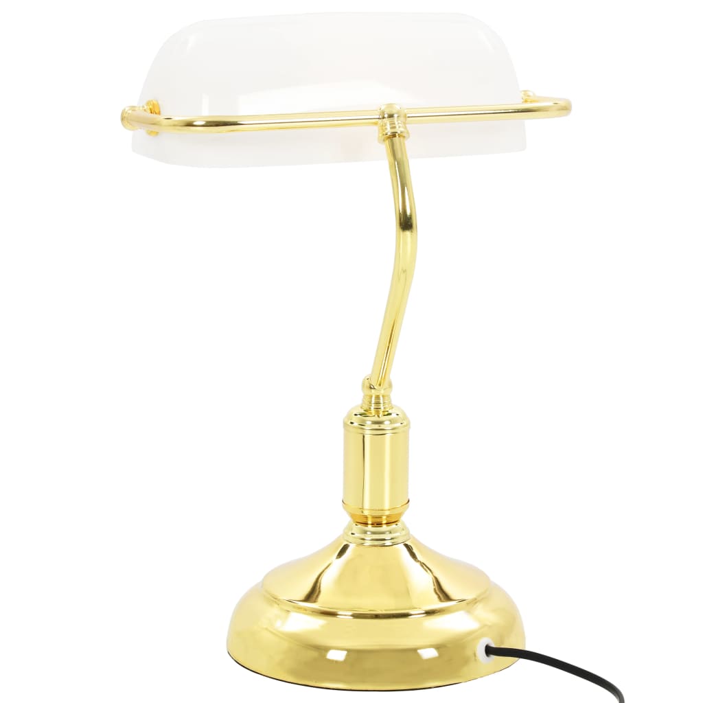 vidaXL skrivebordslampe 40 W hvid og guldfarvet