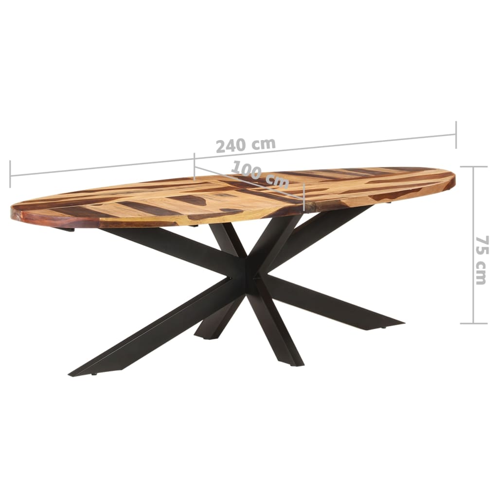 vidaXL spisebord 240x100x75 cm akacietræ med honningfarvet finish