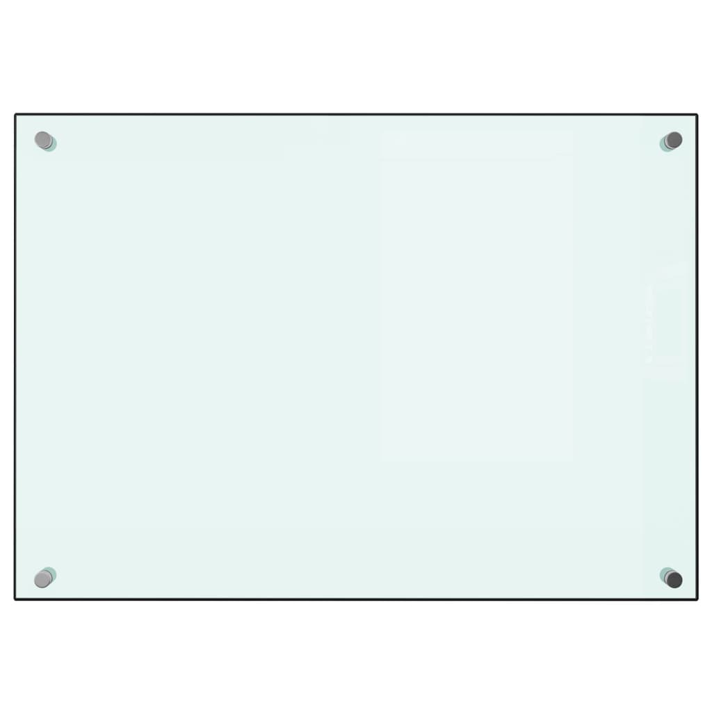 vidaXL stænkplade 70x50 cm hærdet glas hvid