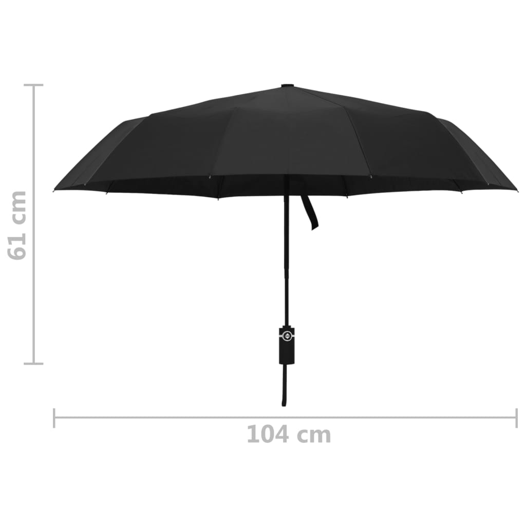 vidaXL paraply 104 cm automatisk åbning og lukning sort