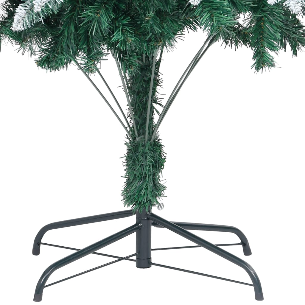 vidaXL kunstigt juletræ med grankogler og hvid sne 240 cm