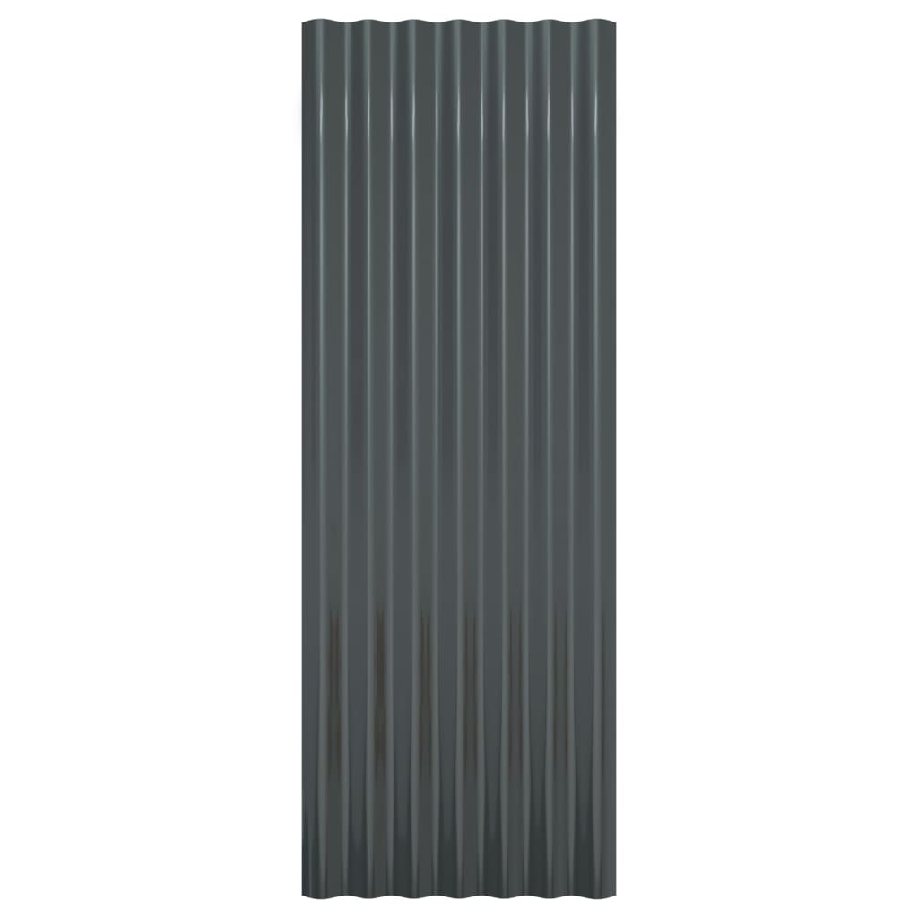 vidaXL tagplader 12 stk. 100x36 cm pulverlakeret stål antracitgrå