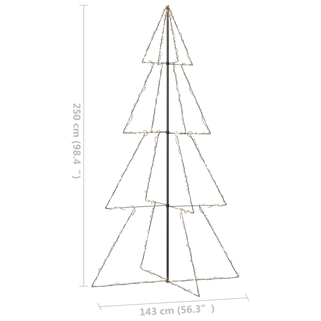 vidaXL lysende juletræ 143x250 cm 360 LED'er indendørs/udendørs