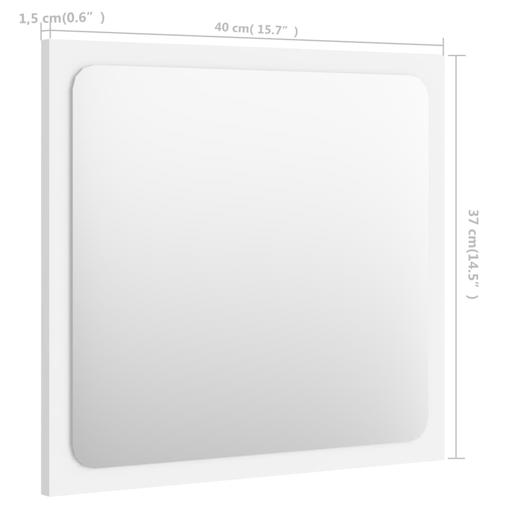 vidaXL badeværelsesspejl 40x1,5x37 cm spånplade hvid