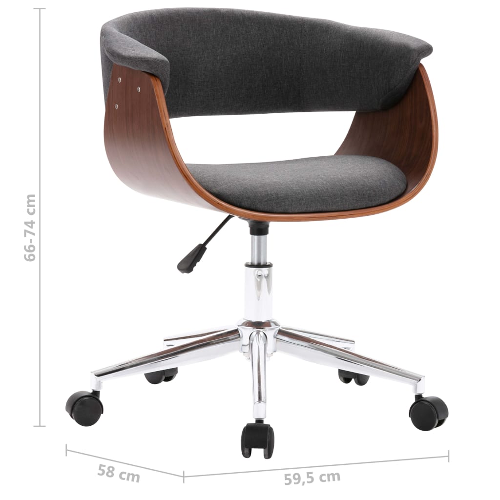vidaXL drejelige spisebordsstole 2 stk. stof grå