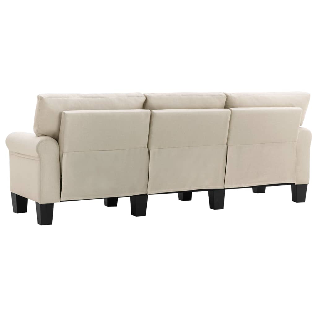 vidaXL 3-personers sofa stof cremefarvet