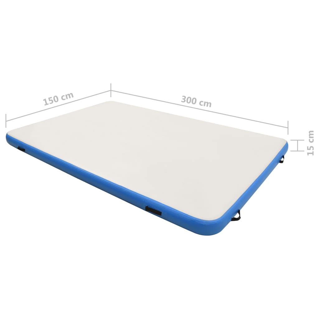 vidaXL oppustelig platform 300x150x15 cm blå og hvid