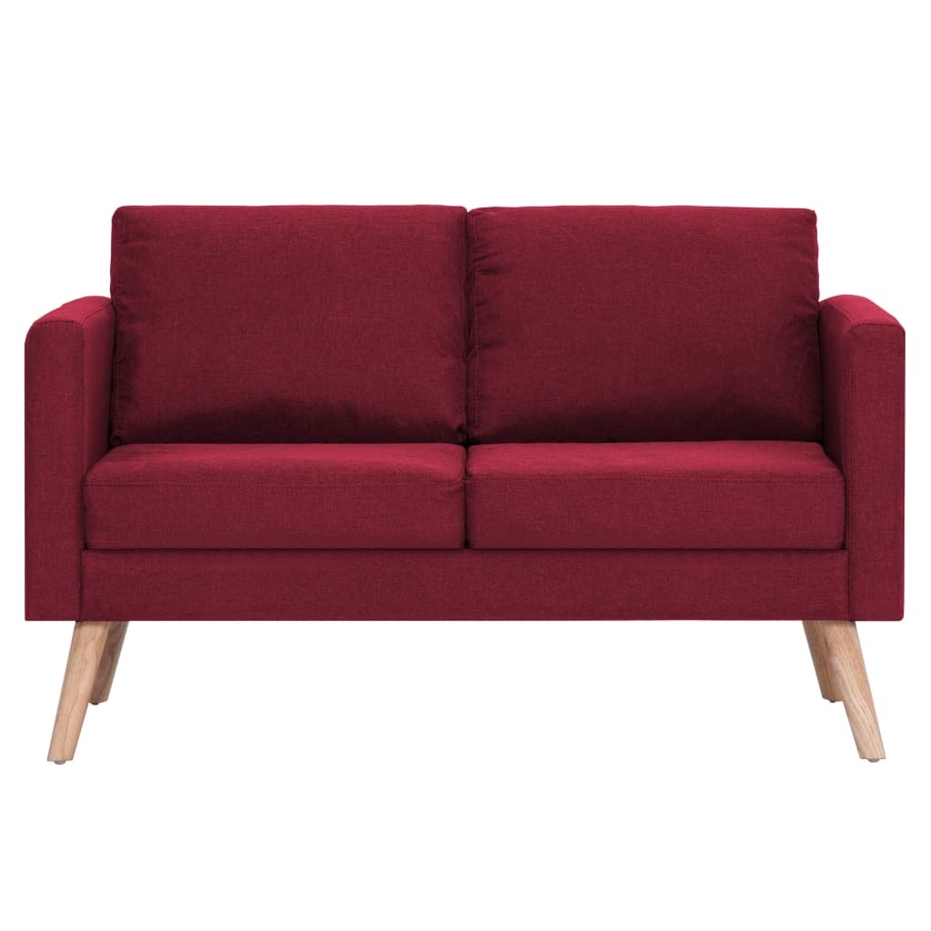vidaXL 2-personers sofa i stof rødvinsfarvet