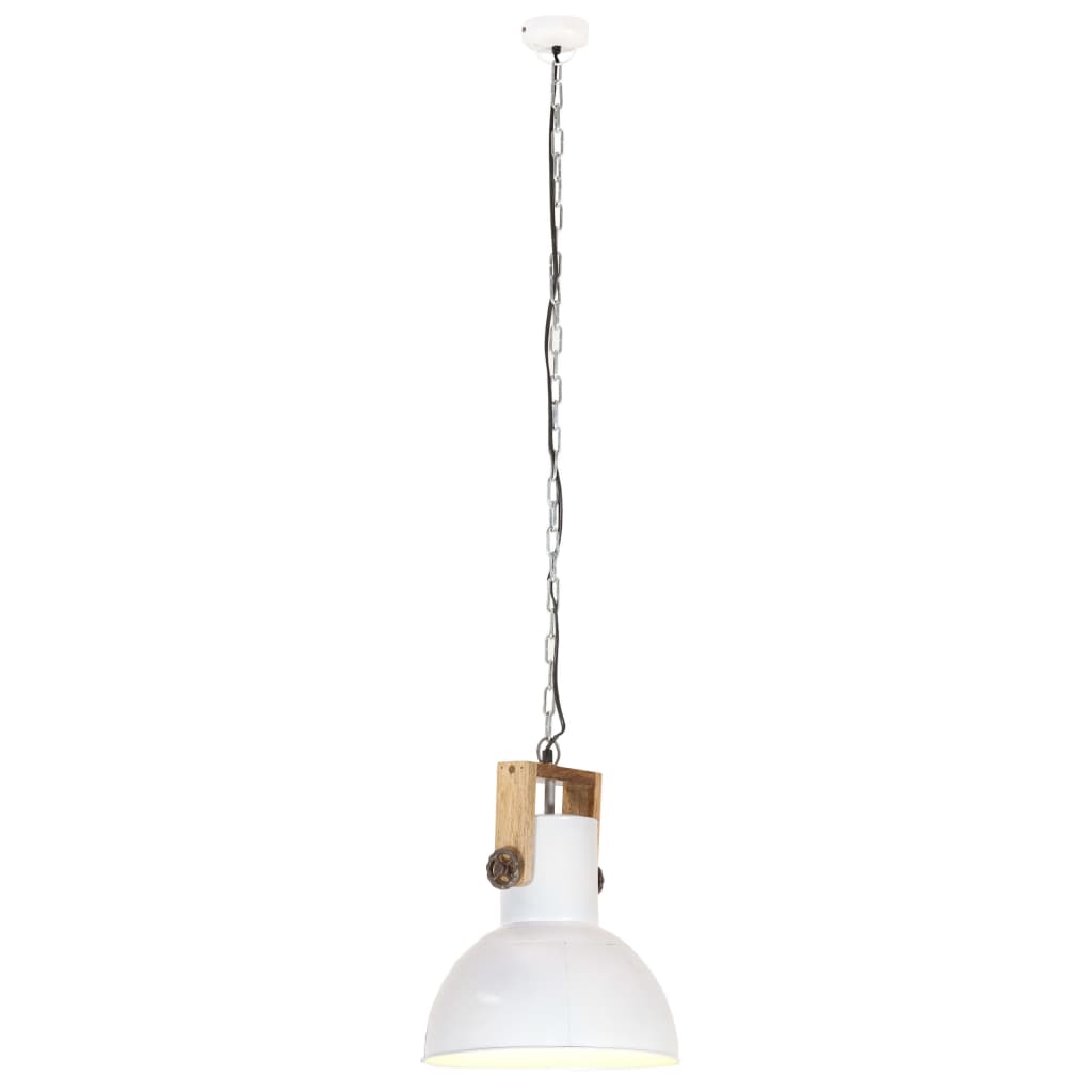 vidaXL industriel hængelampe 25 W rund 32 cm E27 mangotræ hvid