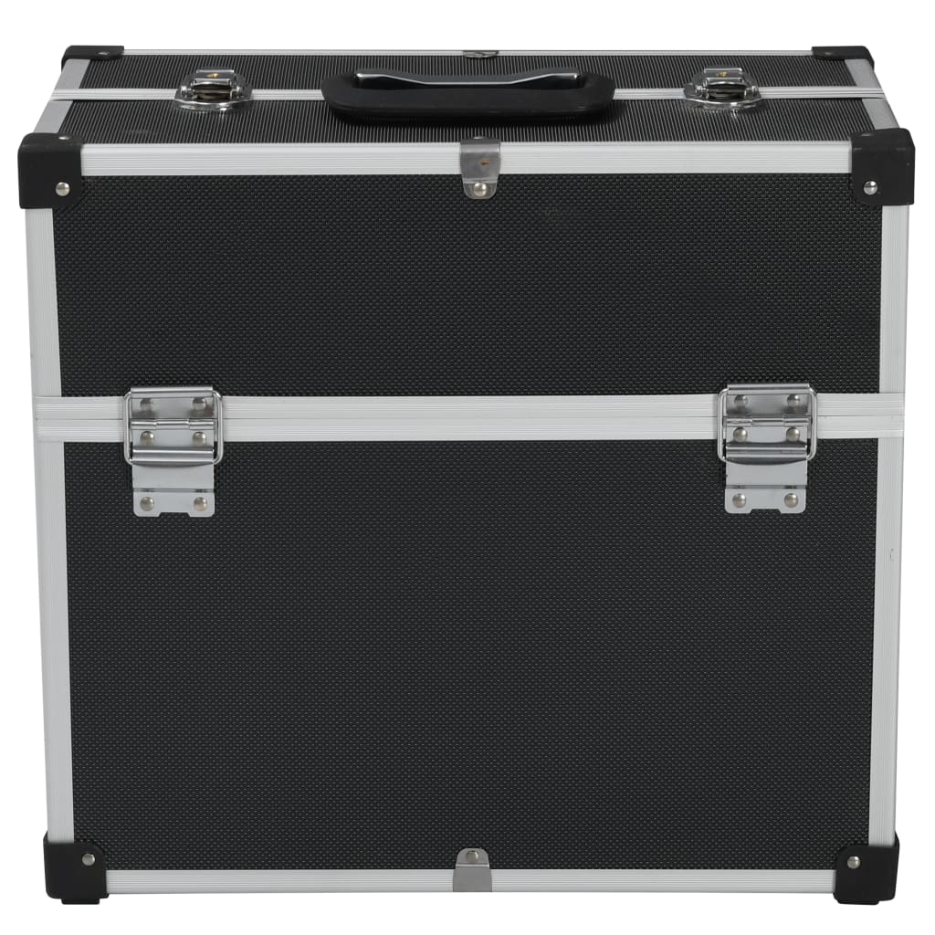 vidaXL værktøjskasse 38 x 22,5 x 34 cm sort aluminium