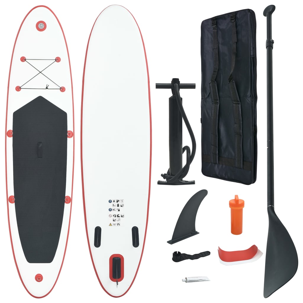 vidaXL paddleboard oppusteligt rød og hvid