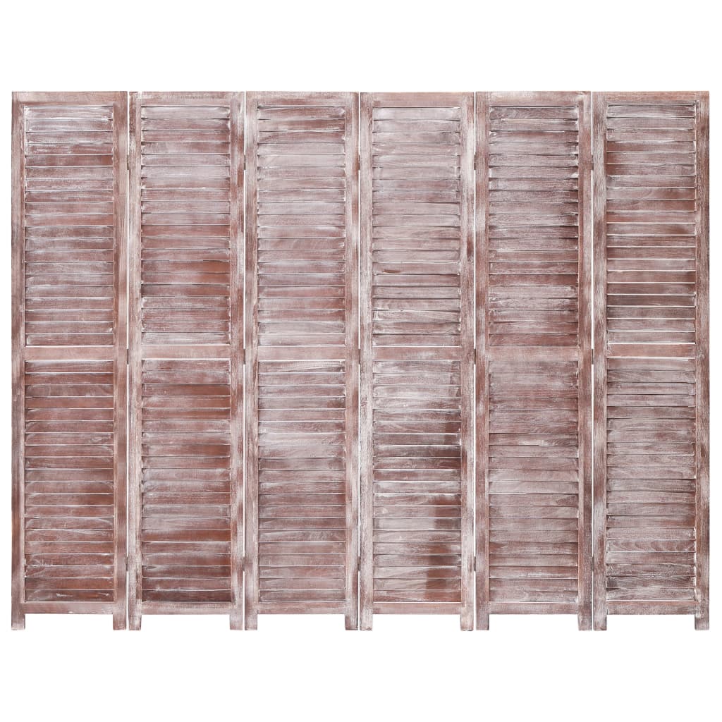 vidaXL 6-panels rumdeler 210 x 165 cm træ brun