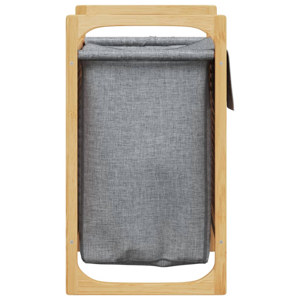 vidaXL vasketøjskurv med grå pose 32x30x36,5 cm bambus