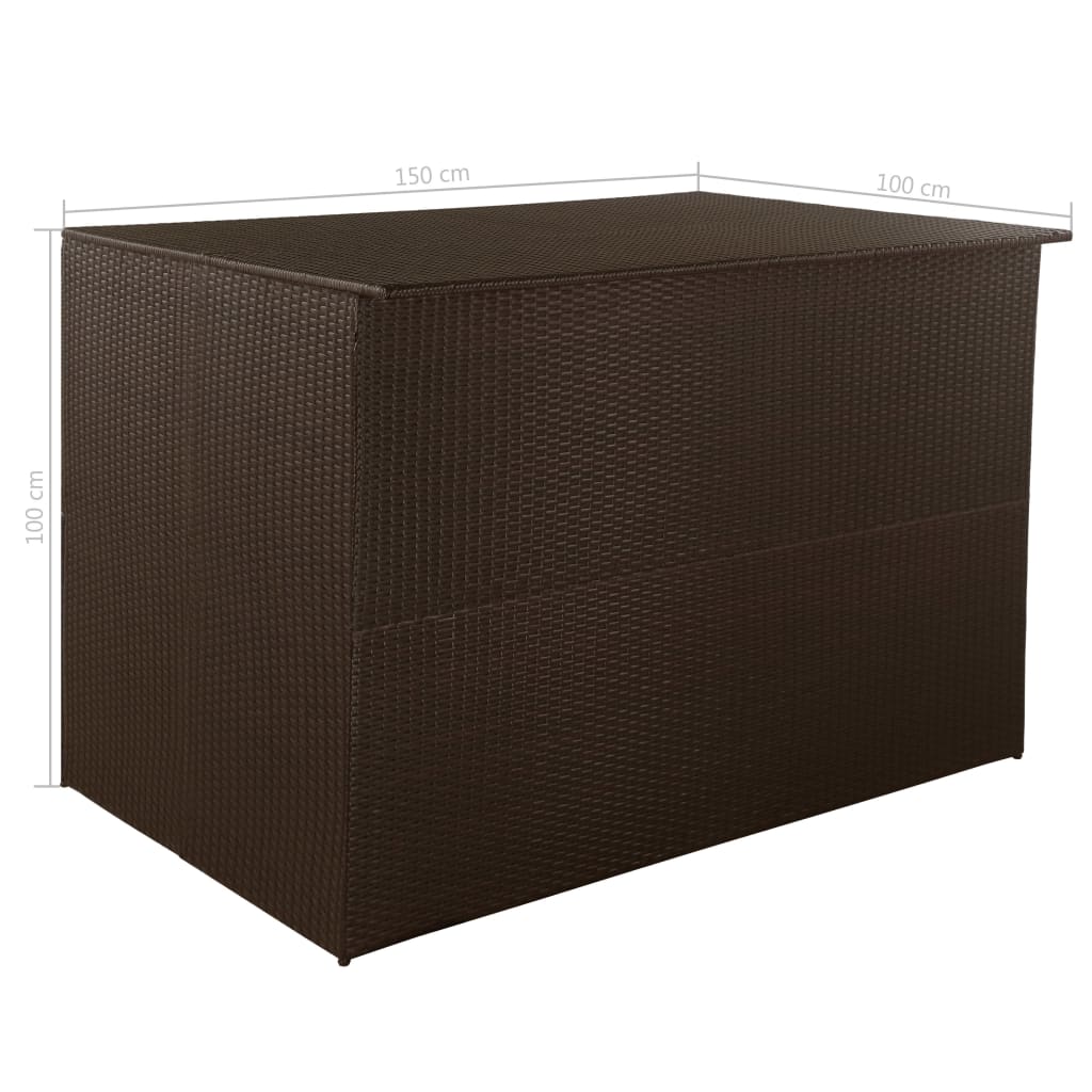 vidaXL udendørs opbevaringskasse 150x100x100 cm polyrattan brun