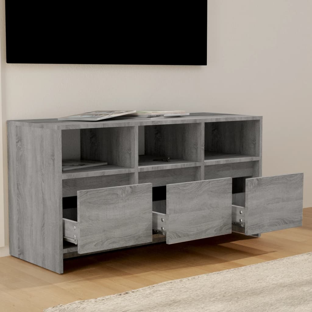 vidaXL tv-bord 102x37,5x52,5 cm konstrueret træ grå sonoma-eg