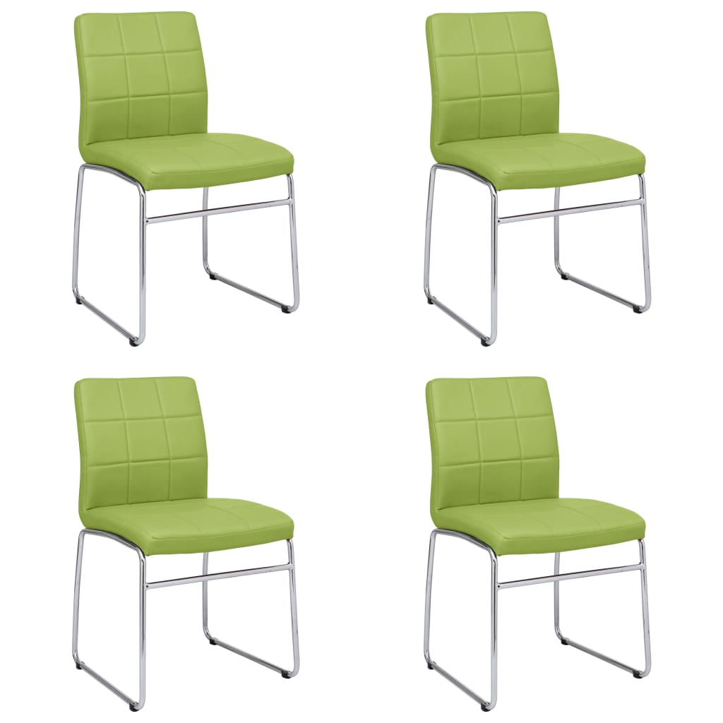 vidaXL spisebordsstole 4 stk. kunstlæder grøn