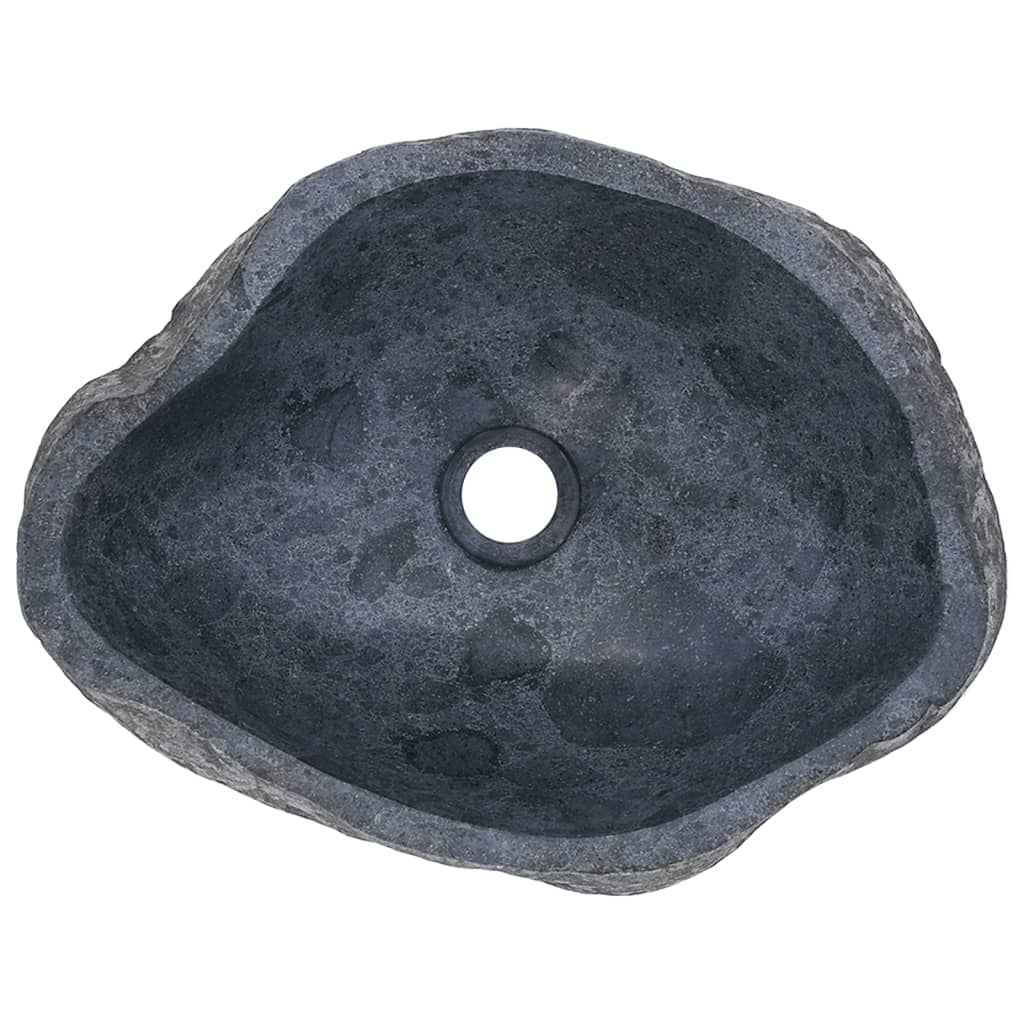 vidaXL håndvask 37-46 cm oval flodsten