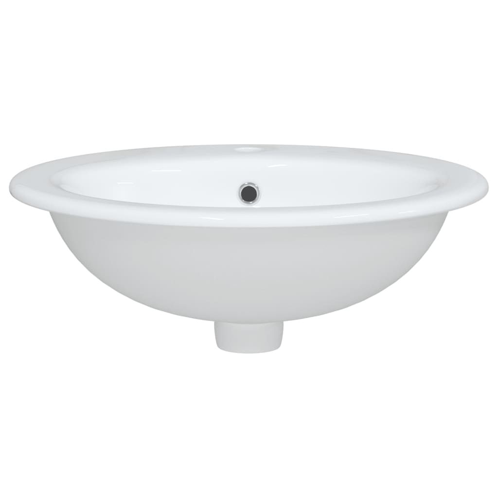 vidaXL badeværelsesvask 52x46x20 cm oval keramisk hvid