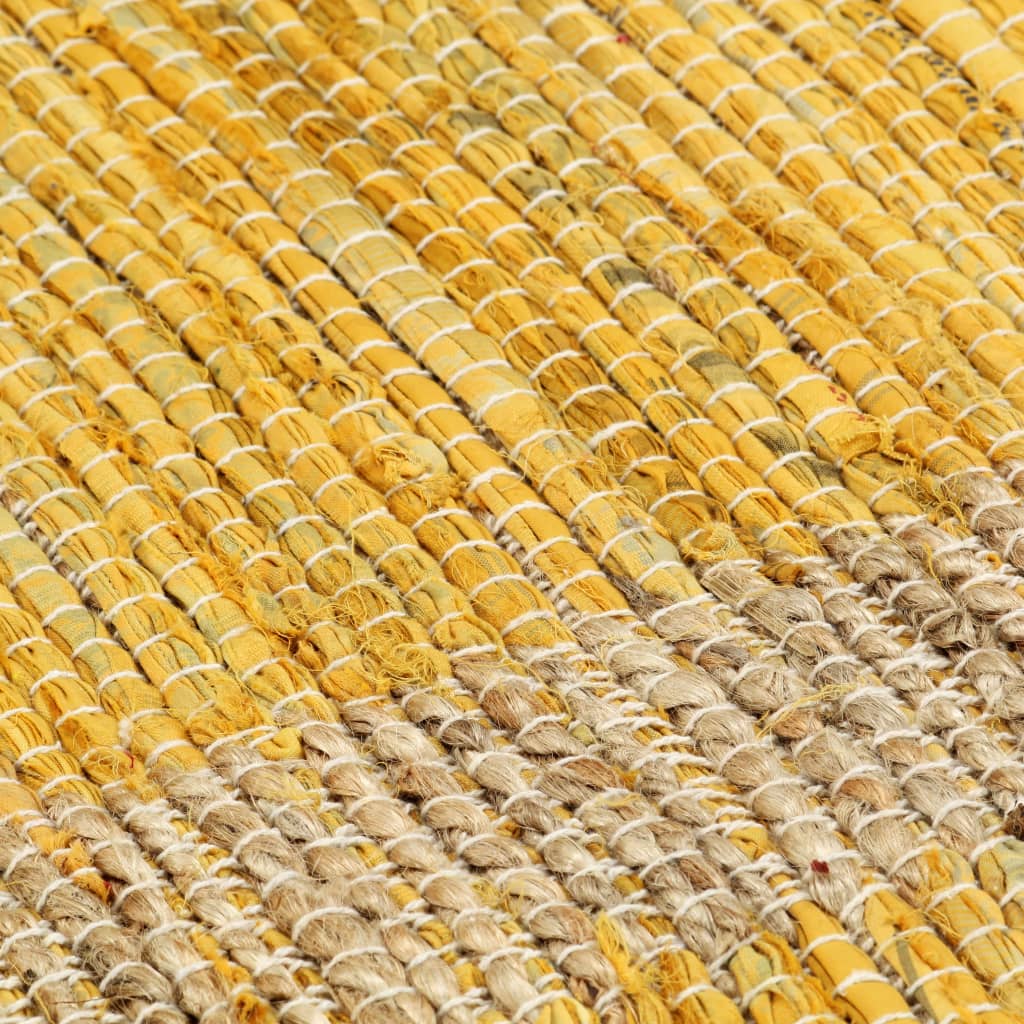 vidaXL håndlavet tæppe jute 160 x 230 cm gul