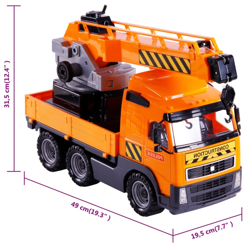 Polesie Wader lastbilsæt med kran 4 dele polypropylen orange og sort