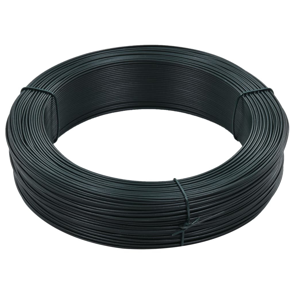 vidaXL hegnsbindetråd 250 m 1,6/2,5 mm stål sortgrøn