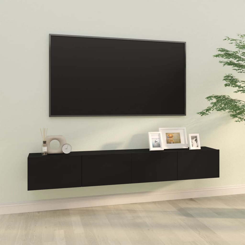 vidaXL væghængte tv-skabe 2 stk. 100x30x30 cm konstrueret træ sort
