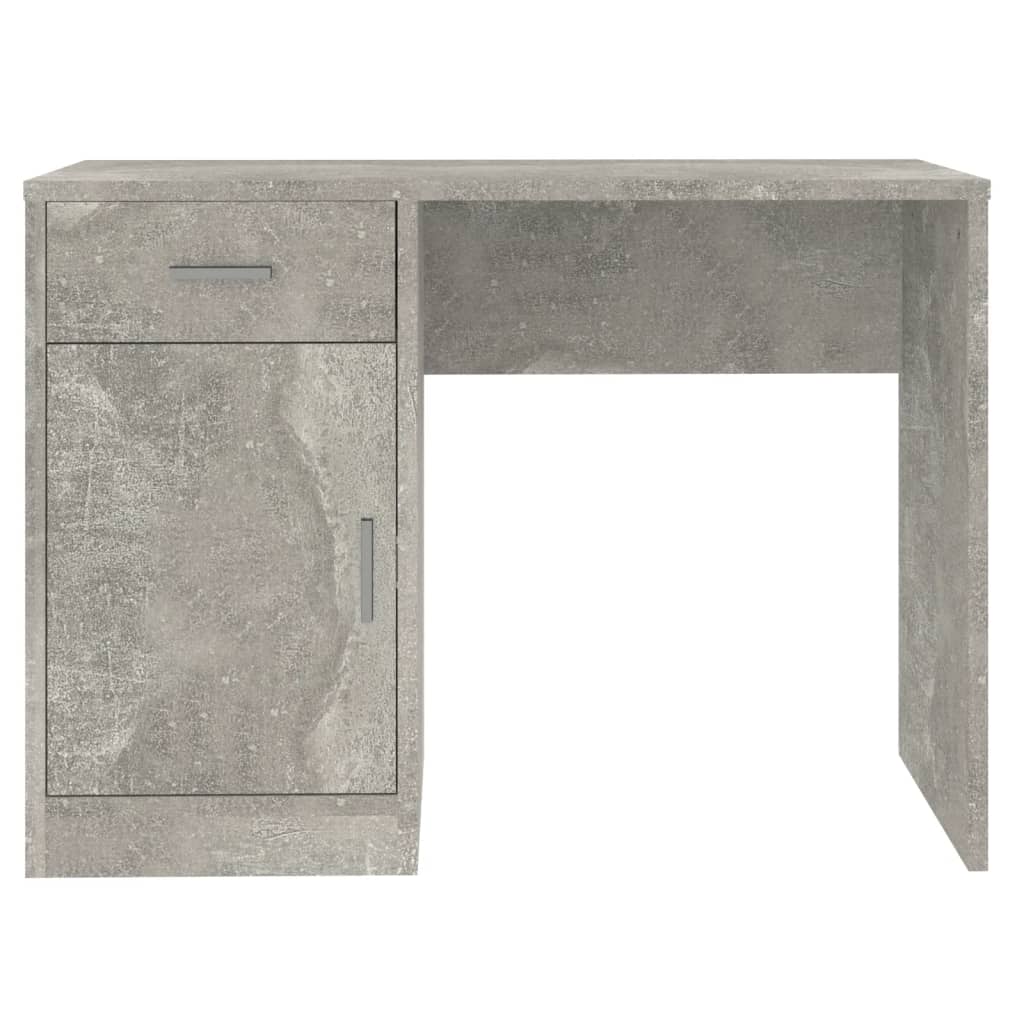 vidaXL skrivebord med skuffe og skab 100x40x73 cm konstrueret træ grå