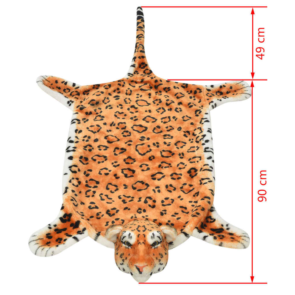 vidaXL leopardtæppe i plys 139 cm brun