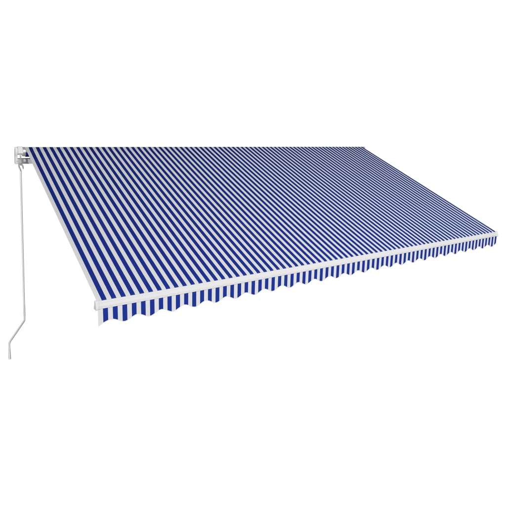 vidaXL foldemarkise manuel betjening 600 x 300 cm blå og hvid