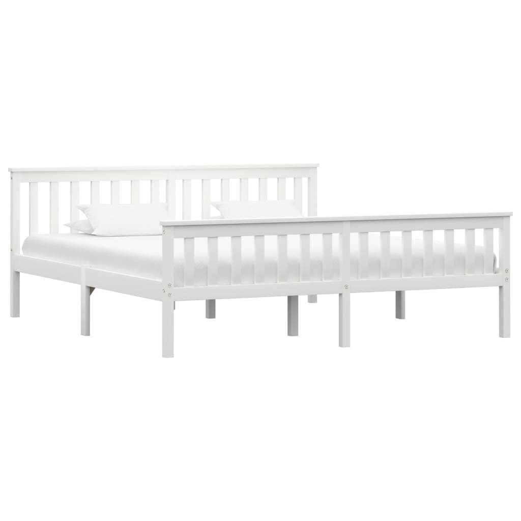 vidaXL sengestel med 2 skuffer 180x200 cm massivt fyrretræ hvid