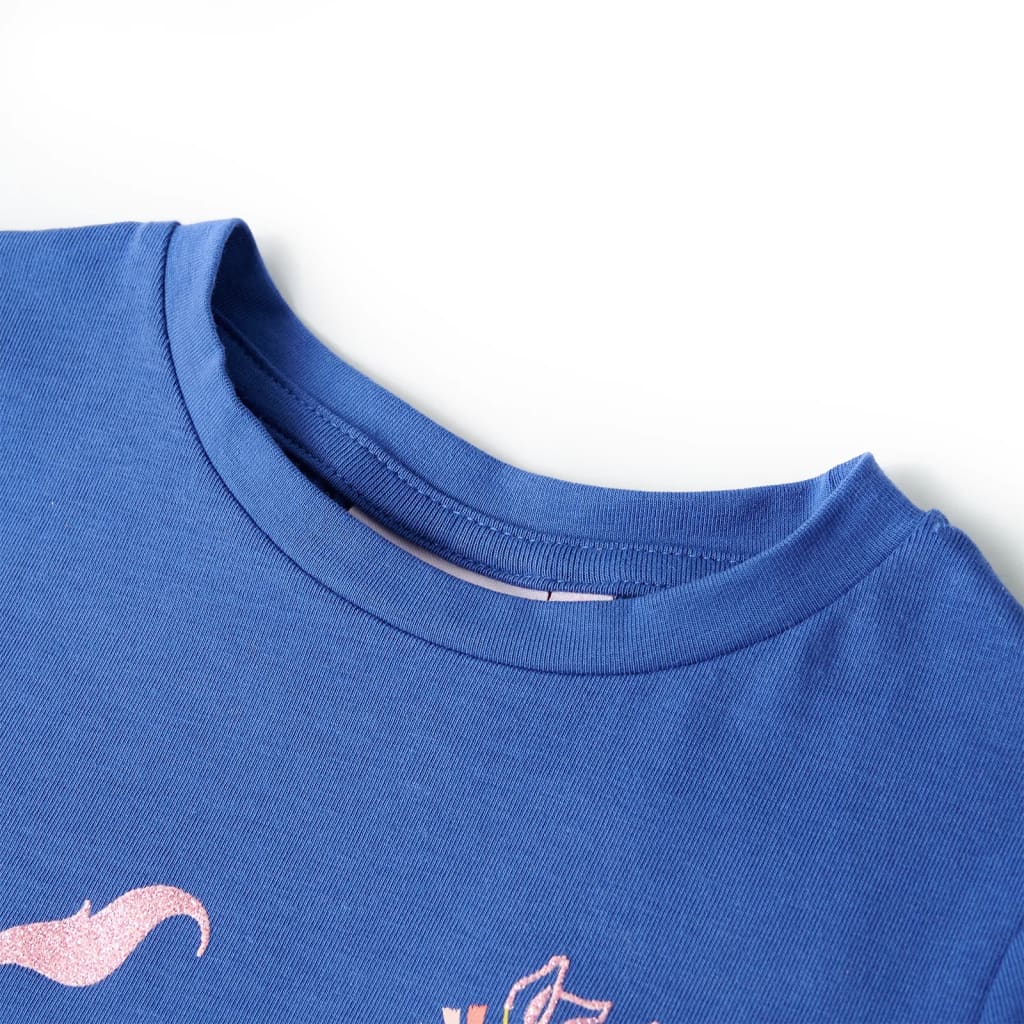 T-shirt til børn str. 116 koboltblå