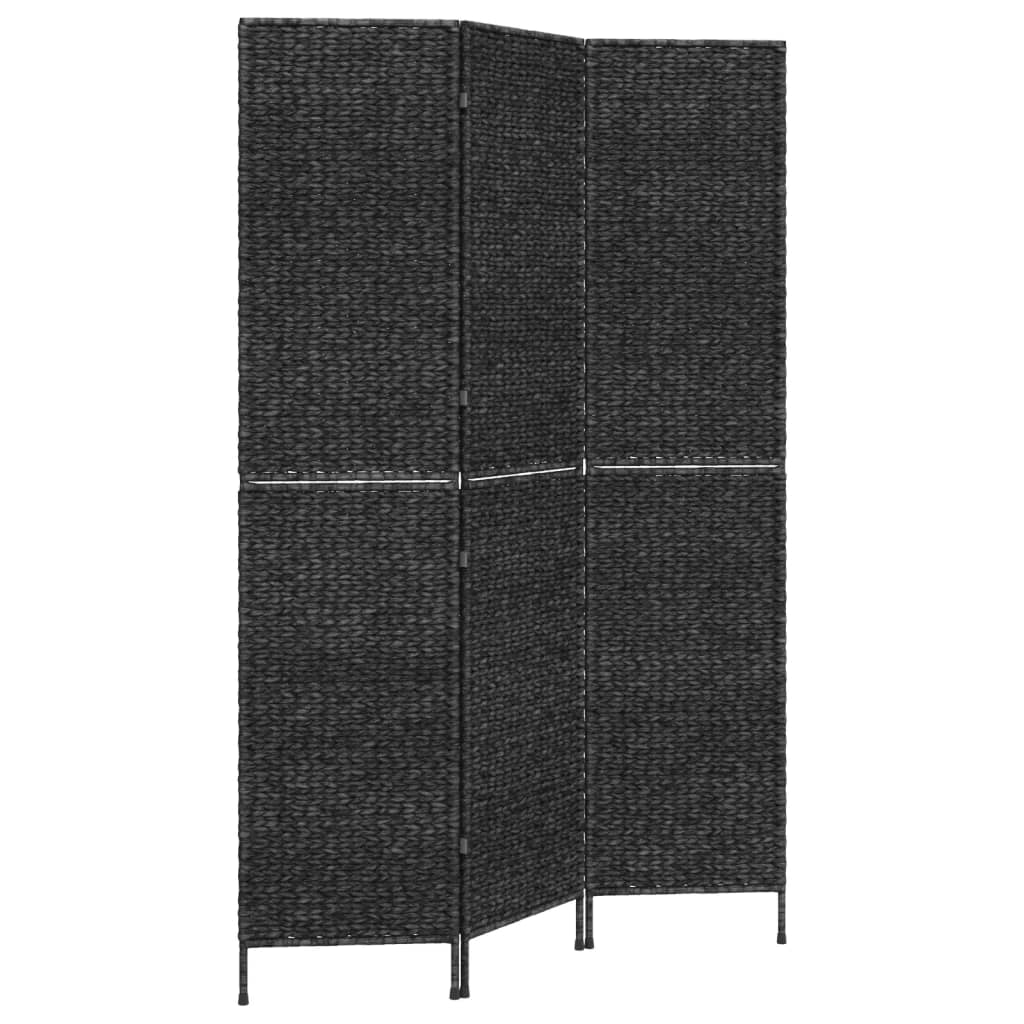 vidaXL rumdeler med 3 paneler 122x180 cm vandhyacint sort