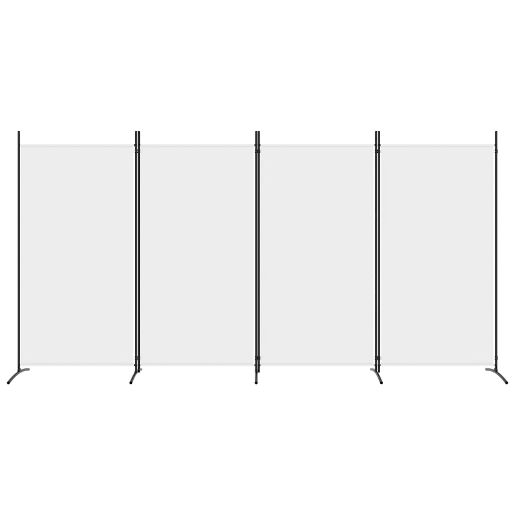 vidaXL 4-panels rumdeler 346x180 cm stof hvid