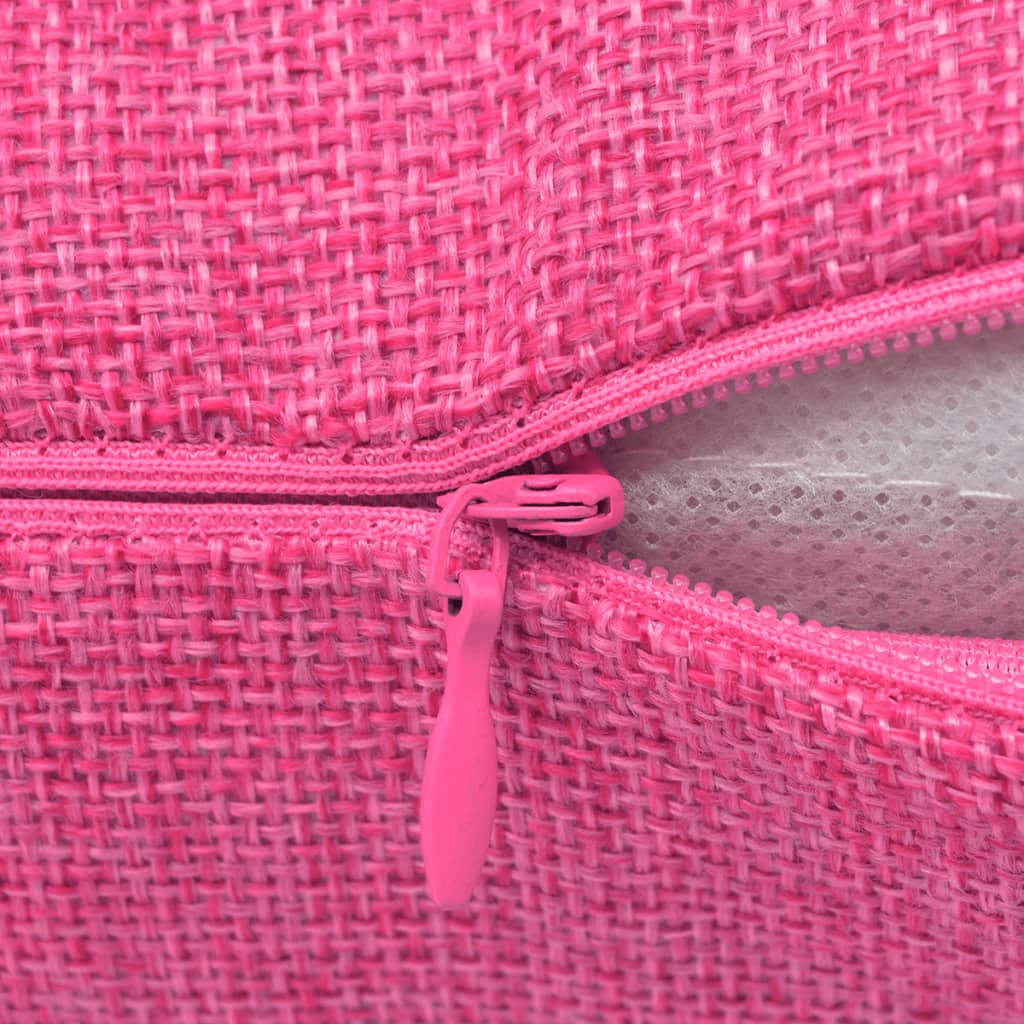 vidaXL 4 stk. pudebetræk linned-look pink 80x80 cm