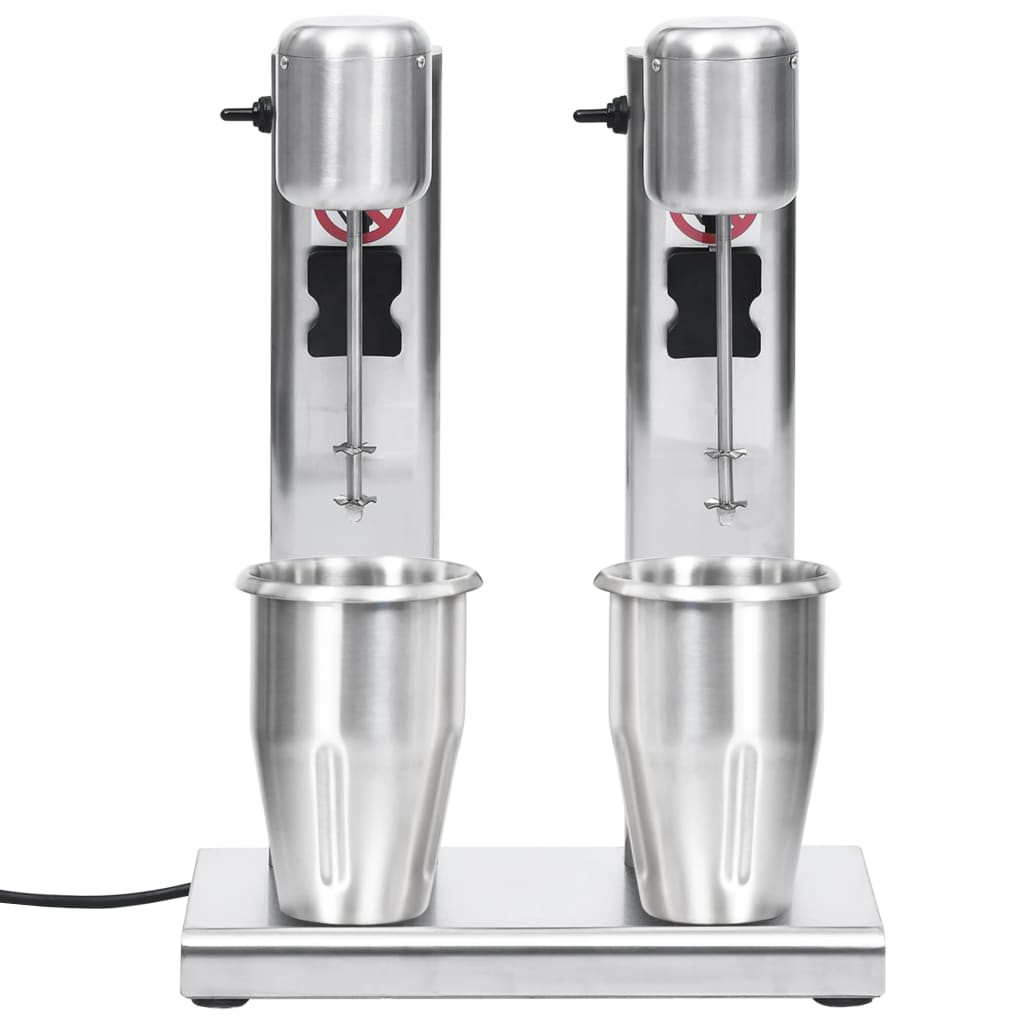 vidaXL milkshakemaskine med 2 kopper 2 l rustfrit stål
